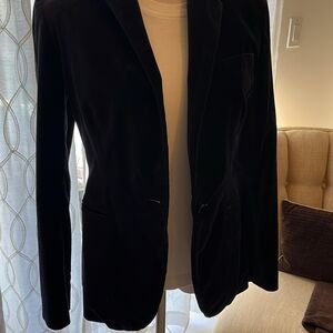 Used Ralph Lauren Dark Blue Velvet Jacket And Pants Suit.